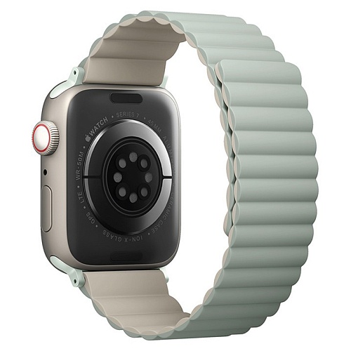 Ремешок Apple Watch 41/40/38mm Uniq Revix reversible Magnetic, зеленый/бежевый