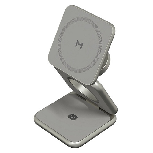 Беспроводное зарядное устройство Magssory Fold Pro 3в1, с MagSafe, совместимое с Qi2, титановый