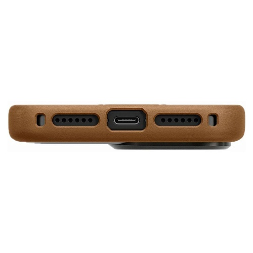 Чехол iPhone 17 Pro Max Uniq Heldro PRO Leatherette + FlexGrip & Camera stand MagSafe, карамельный