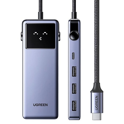 Хаб Ugreen UNO, CM888 , 7 в 1, серый