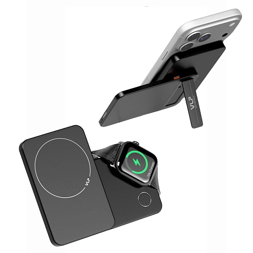 Внешний Аккумулятор VLP Diamond Energy Pro MagSafe, Qi2, 5000mAh, USB-C, черный