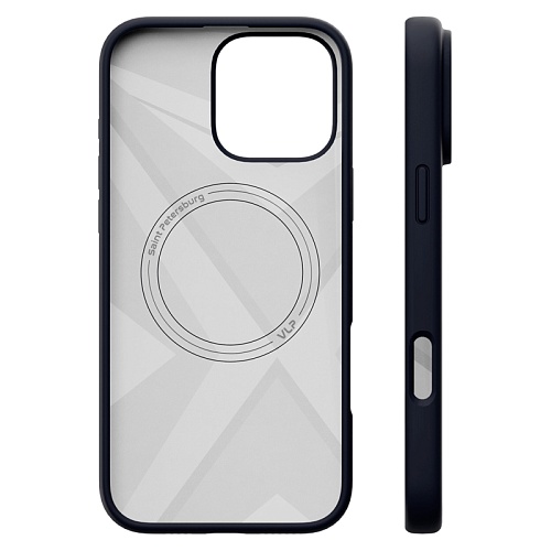 Чехол iPhone 16 Pro Max vlp Aster Case С MagSafe, темно-синий