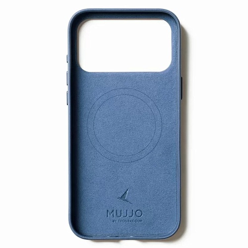 Чехол iPhone 17 Pro Max Mujjo Leather, синий