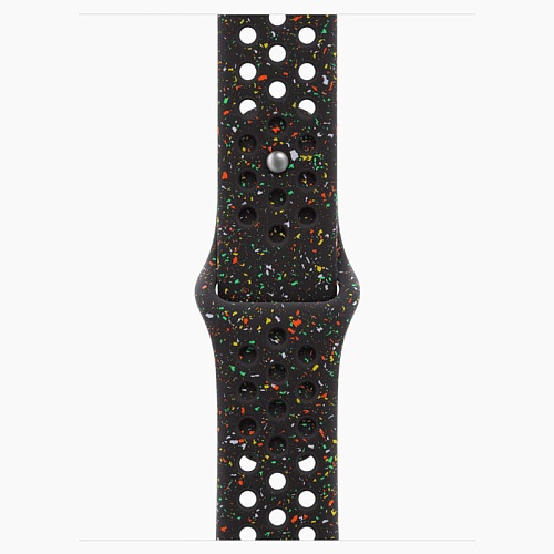 Apple Watch Series 11, 42 мм, корпус алюминий серебро, Nike Sport Band, черный
