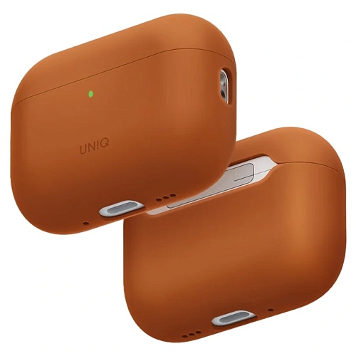 Чехол Для Airpods Pro 3 Uniq LINO Liquid silicone with handstrap, оранжевый