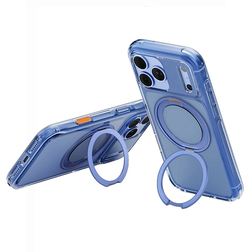 Чехол iPhone 18 Pro Max/17 Pro Max Uniq Swivix with 360-Rotating stand MagSafe, голубой