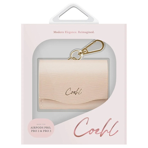 Чехол Airpods Pro 1/2/3 Uniq COEHL Mirelle Wallet case, светло-розовый