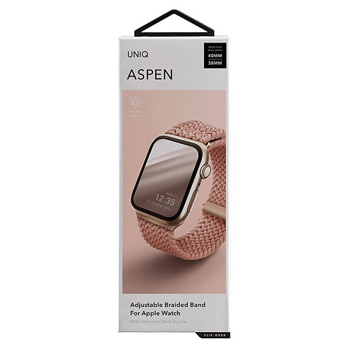Ремешок Uniq  ASPEN Strap Braided Для Apple Watch 42/41/40 mm, розовый