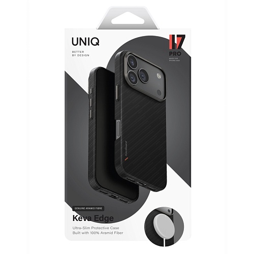 Чехол Uniq на iPhone 17 Pro, KEVA EDGE MagSafe, черный