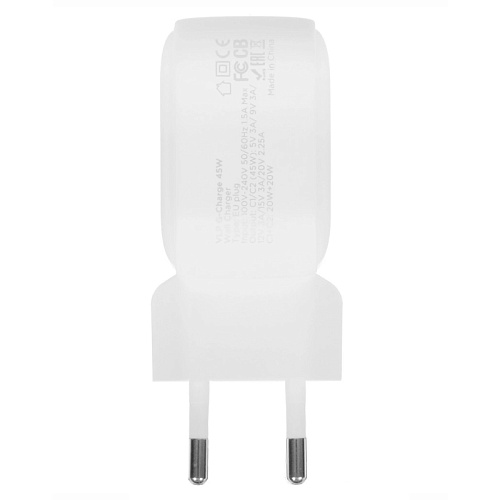 Сетевое Зарядное Устройство vlp G-Charge 45Вт USB-C+USB-C, PD, QC, белый
