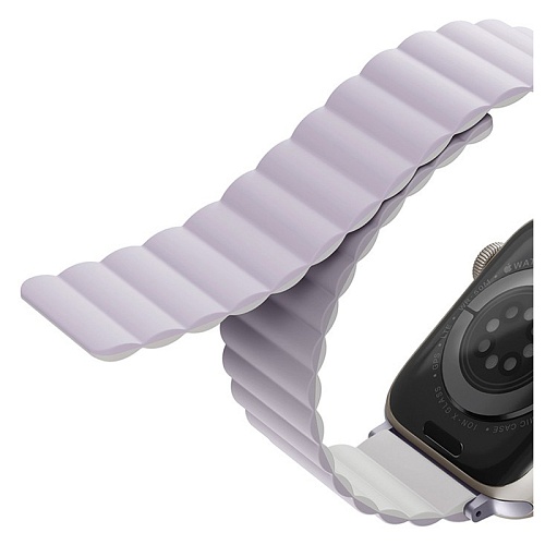Ремешок Apple Watch 40/41/42mm Uniq Revix reversible Magnetic, фиолетовый/белый