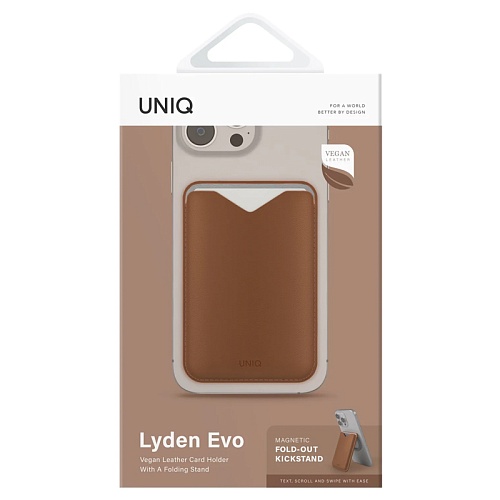 Картхолдер Uniq Lyden EVO Magnetic cardholder with Stand, карамельный