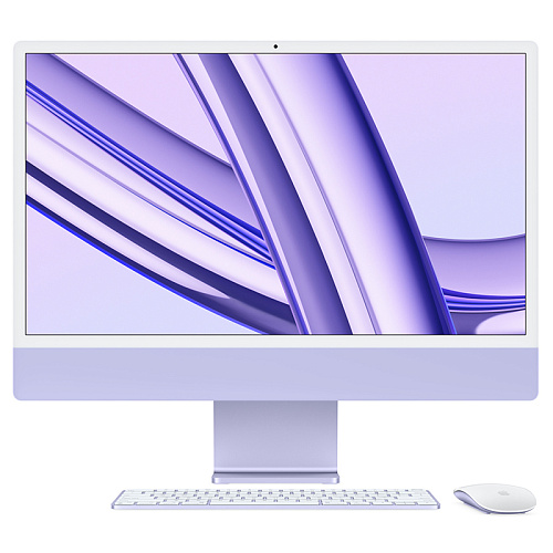 iMac 24" М3, 8C CPU, 10C GPU, 8/256 ГБ SSD, фиолетовый
