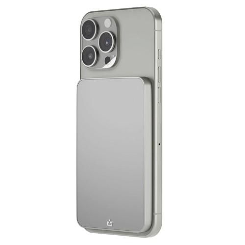 Аккумулятор Внешний vlp Diamond Energy MagSafe, Qi2, 5000 mAh, 3A, USB-C, натуральный титан