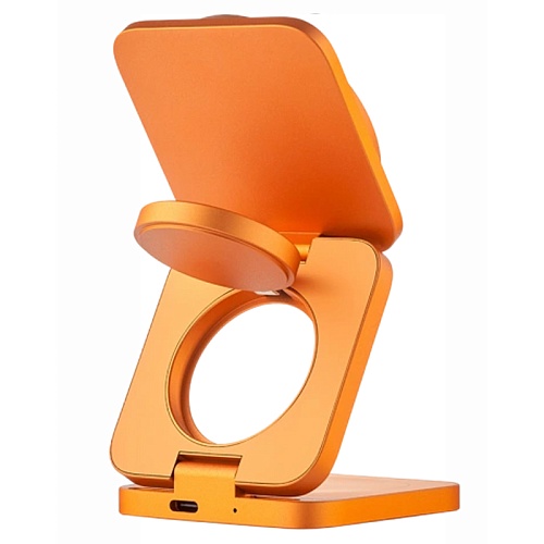 Беспроводная Зарядная Станция uBear Balance Slim, 3в1, Qi2.2, MagSafe, оранжевый