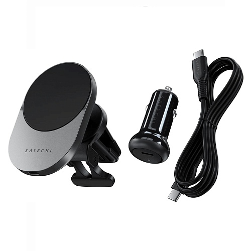 Автомобильный Держатель Satechi Qi2 ST-Q2CCM Wireless Car Charger 15W, серый