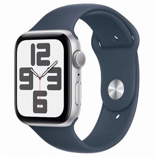 Apple Watch SE 2024, 40 мм, алюминий серебристого цвета, спортивный ремешок цвета «синий омут»