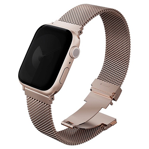 Ремешок Apple Watch 40/41/42mm Uniq Dante PRO Strap Mesh Steel Metallic, розовое золото
