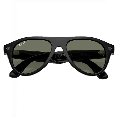 Умные Очки Ray-Ban Meta Aviator Gen 3, Shiny Black, Green Polarized, Размер M