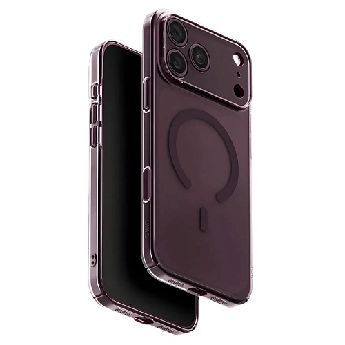 Чехол iPhone 18 Pro/17 Pro Uniq AirSuit Glossy MagSafe, бургунди