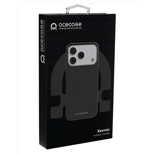 Чехол iPhone 17 Pro Max AceCase Kevrox Эстетик, черный