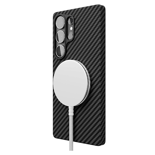 Чехол Для Samsung S25 Ultra vlp Kevlar Case С MagSafe, Кевлар, черный