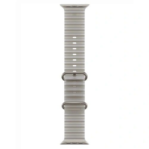 Apple Watch Ultra 4, 49 мм, корпус из натурального титана, Ocean Band полупрозрачный серый