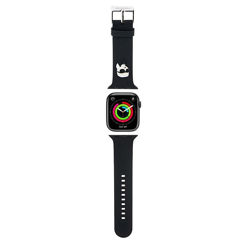 Ремешок Lagerfeld 3D Rubber NFT Karl head Для Apple Watch 42/41/40mm, черный
