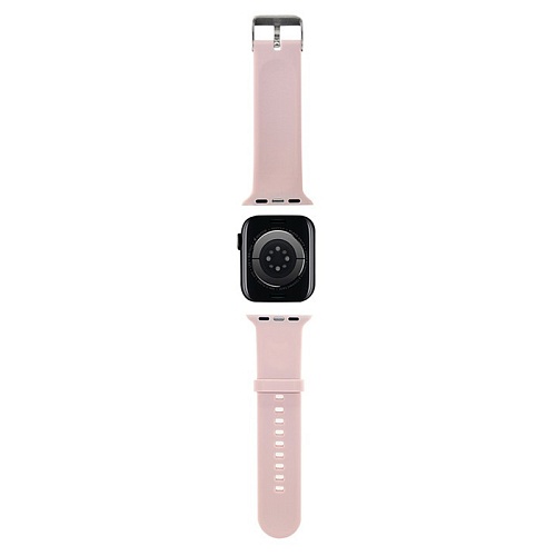 Ремешок Apple Watch 42/41/40 mm Lagerfeld 3D Rubber NFT Karl & Choupette heads, розовый