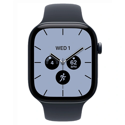 Apple Watch Series 12, 46 мм, корпус керамический темно-синий, Sport Band темно-синий