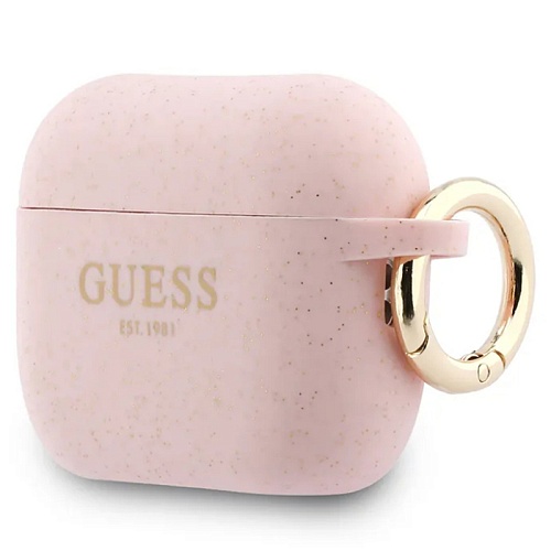 Чехол для Airpods Pro 3 Guess Silicone with ring, розовый