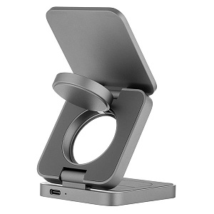 картинка Беспроводная зарядная станция uBear Balance Magnetic wireless charger (3в1), серый