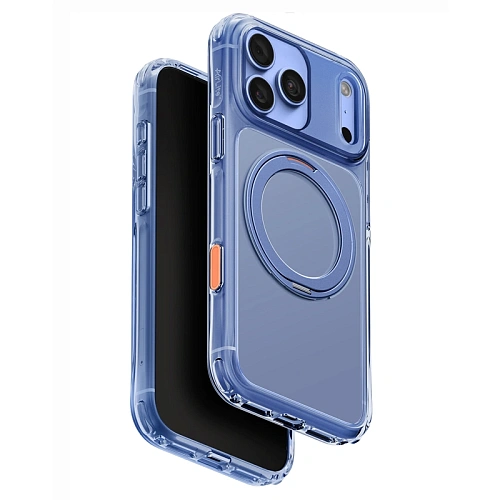 Чехол iPhone 18 Pro Max/17 Pro Max Uniq Swivix with 360-Rotating stand MagSafe, голубой