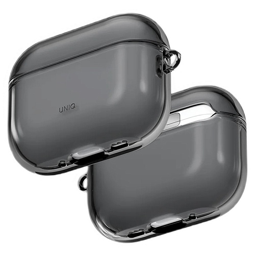 Чехол Для Airpods Pro 3 Uniq Glase TPU case with carabin,  черный