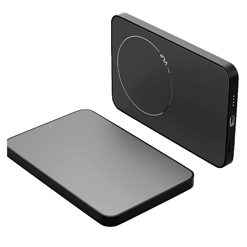 Аккумулятор Внешний vlp Diamond Energy MagSafe, Qi2, 5000 mAh, 3A, USB-C, черный титан