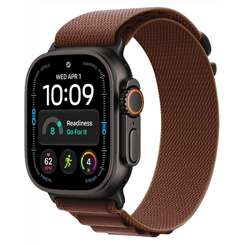 Apple Watch Ultra 4, 49 мм, корпус из титана черный, Alpine Loop бургунди