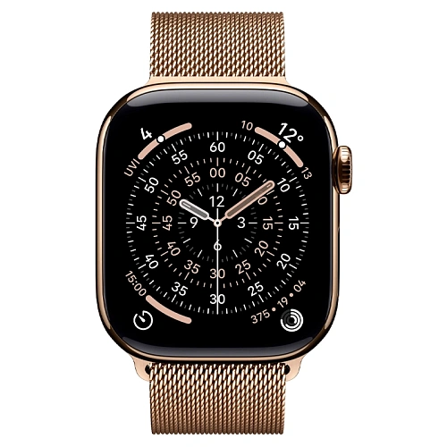Apple Watch Series 11, 42 мм, корпус из титана золотистый, Titanium Milanese Loop золотистый