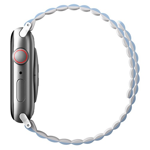 Ремешок Apple Watch 40/41/42mm Uniq Revix reversible Magnetic, белый/голубой