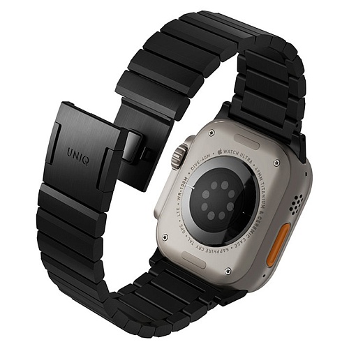 Ремешок Apple Watch 49/46/45/44mm Uniq Strova MAG Strap Link Steel, черный
