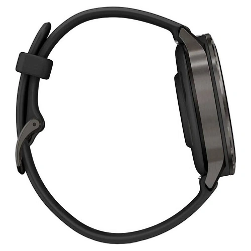 Спортивные часы Garmin Venu 4, 41 мм, корпус графитовый, силиконовый черный ремешок