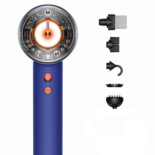 Фен Dyson Supersonic HD16, синий/оранжевый топаз (футляр)