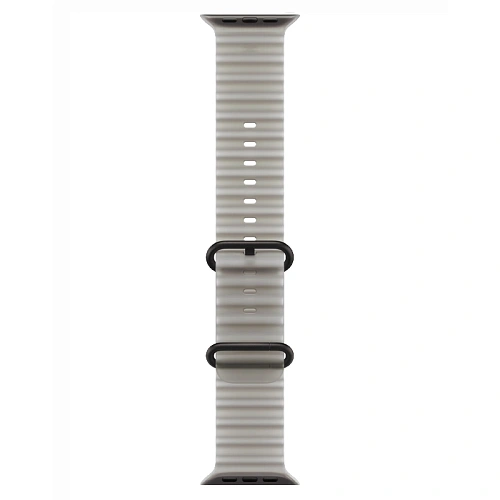 Apple Watch Ultra 4, 49 мм, корпус из титана черный, Ocean Band полупрозрачный серый