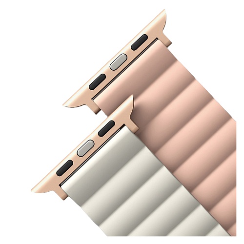 Ремешок Apple Watch 40/41/42mm Uniq Revix reversible Magnetic, розовый/бежевый