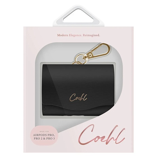 Чехол Airpods Pro 1/2/3 Uniq COEHL Mirelle Wallet case, черный