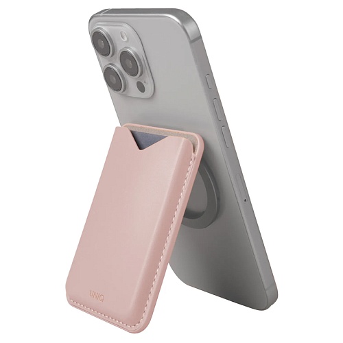 Картхолдер Uniq Lyden EVO Magnetic cardholder with Stand, розовый