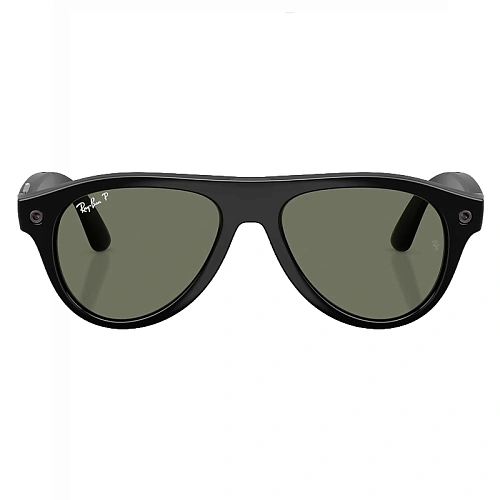 Умные Очки Ray-Ban Meta Aviator Gen 3, Shiny Black, Green Polarized, Размер M