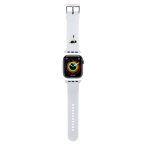 Ремешок Lagerfeld 3D Rubber NFT Karl head Для Apple Watch 42/41/40mm, белый