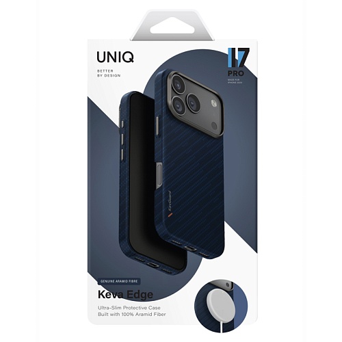 Чехол Uniq на iPhone 17 Pro, KEVA EDGE MagSafe, темно-синий