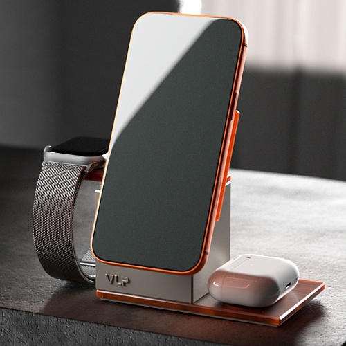 Беспроводное зарядное устройство vlp Neo Qi2.2. (4В1) серый