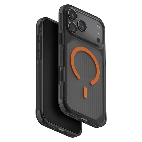 Чехол iPhone 17 Pro Max Uniq Combat Active Frost MagSafe, дымчатый/оранжевый